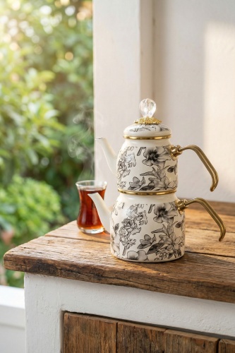 Scottish Garden Emaye Mini Çaydanlık Takımı